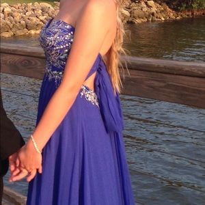 Royal blue diamond prom dress